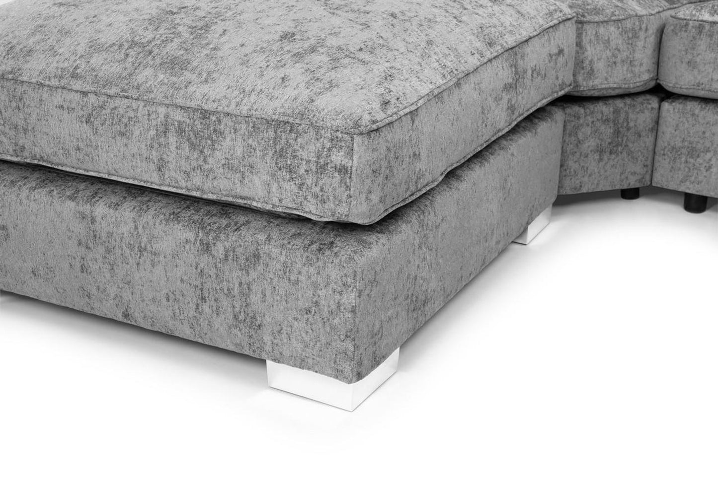 Bishop Large U-Shape Corner Sofa – Platinum Grey / Platinum Silver